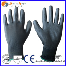13 gauge polyester liner grey pu glove
